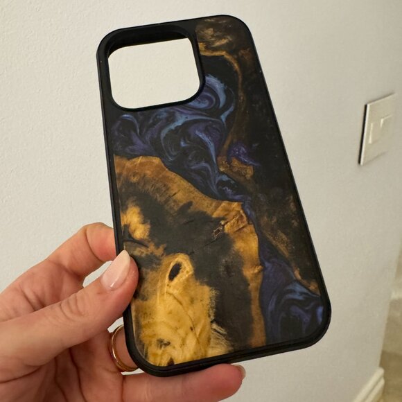 Carved Wood and Resin iPhone 15 Pro Phone Case - Picture 3 of 3